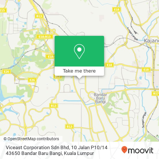 Peta Viceast Corporation Sdn Bhd, 10 Jalan P10 / 14 43650 Bandar Baru Bangi