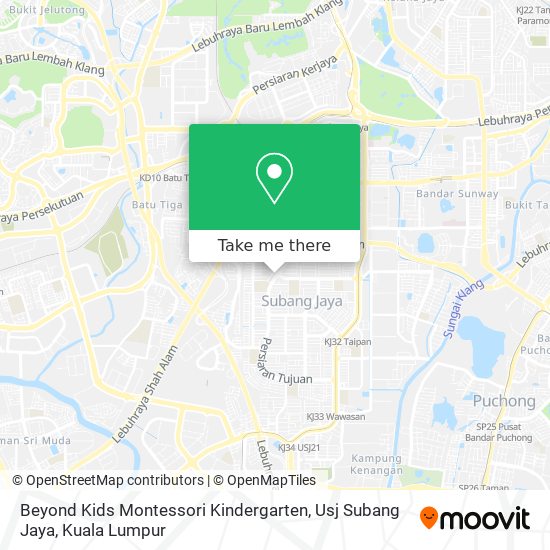 Beyond Kids Montessori Kindergarten, Usj Subang Jaya map
