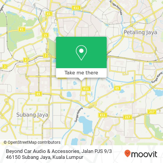Peta Beyond Car Audio & Accessories, Jalan PJS 9 / 3 46150 Subang Jaya