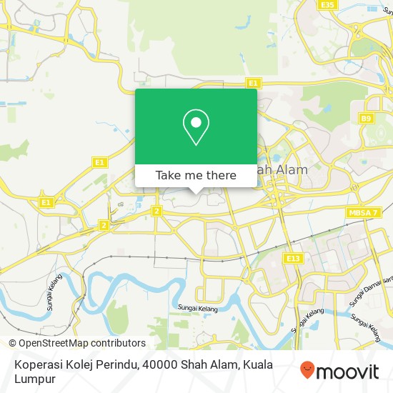 Koperasi Kolej Perindu, 40000 Shah Alam map