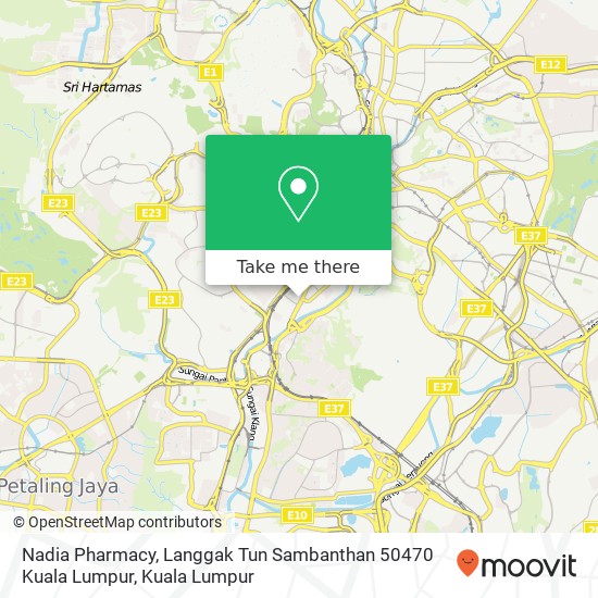 Nadia Pharmacy, Langgak Tun Sambanthan 50470 Kuala Lumpur map