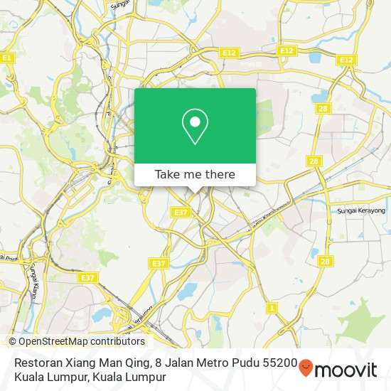 Restoran Xiang Man Qing, 8 Jalan Metro Pudu 55200 Kuala Lumpur map