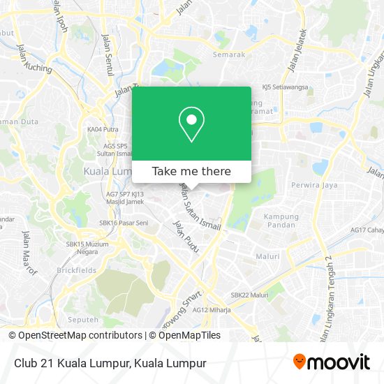 Peta Club 21 Kuala Lumpur