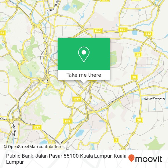 Peta Public Bank, Jalan Pasar 55100 Kuala Lumpur
