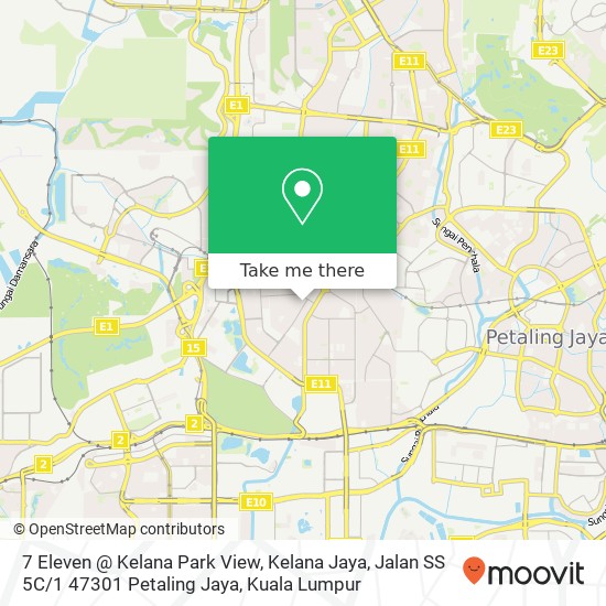 7 Eleven @ Kelana Park View, Kelana Jaya, Jalan SS 5C / 1 47301 Petaling Jaya map