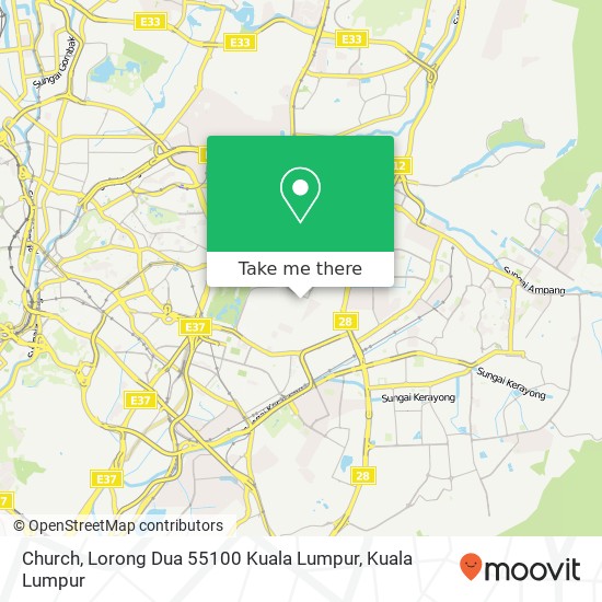 Church, Lorong Dua 55100 Kuala Lumpur map