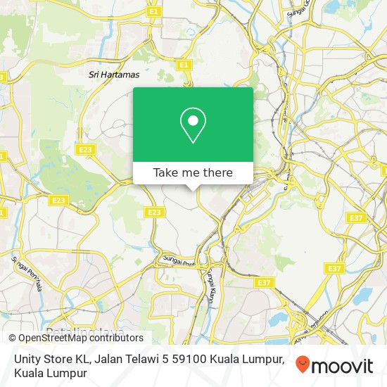 Unity Store KL, Jalan Telawi 5 59100 Kuala Lumpur map