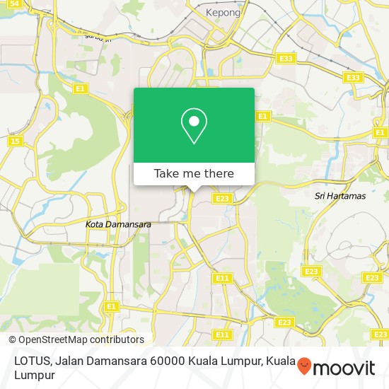 LOTUS, Jalan Damansara 60000 Kuala Lumpur map