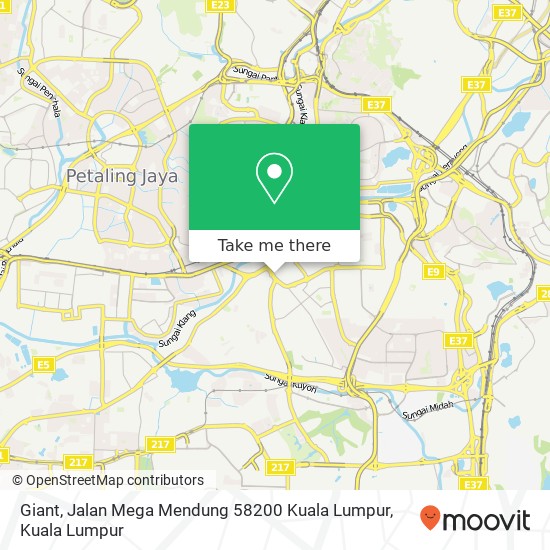 Giant, Jalan Mega Mendung 58200 Kuala Lumpur map