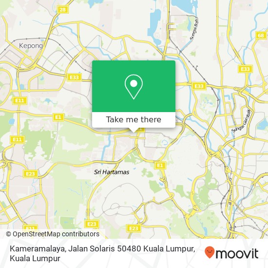 Peta Kameramalaya, Jalan Solaris 50480 Kuala Lumpur