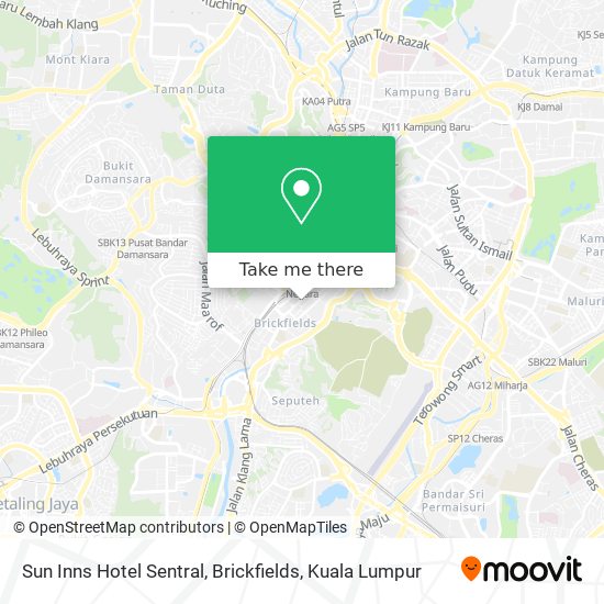 Sun Inns Hotel Sentral, Brickfields map