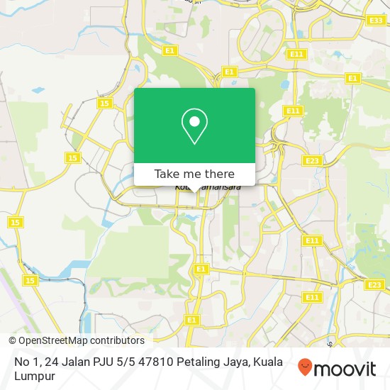 No 1, 24 Jalan PJU 5 / 5 47810 Petaling Jaya map