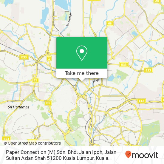 Paper Connection (M) Sdn. Bhd. Jalan Ipoh, Jalan Sultan Azlan Shah 51200 Kuala Lumpur map