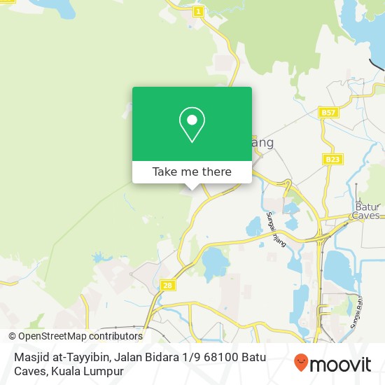 Peta Masjid at-Tayyibin, Jalan Bidara 1 / 9 68100 Batu Caves