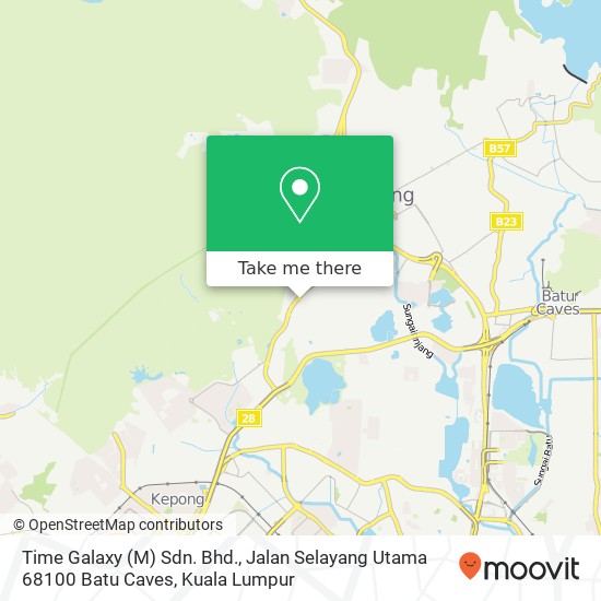 Peta Time Galaxy (M) Sdn. Bhd., Jalan Selayang Utama 68100 Batu Caves