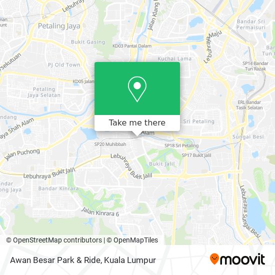 Awan Besar Park & Ride map