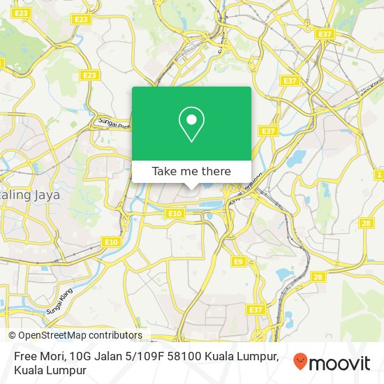 Free Mori, 10G Jalan 5 / 109F 58100 Kuala Lumpur map