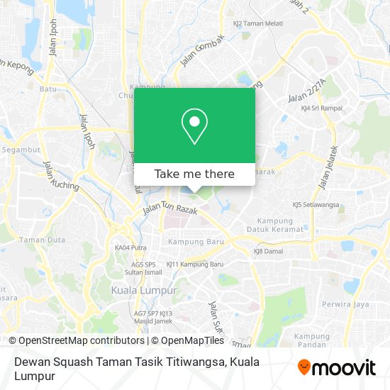 Dewan Squash Taman Tasik Titiwangsa map