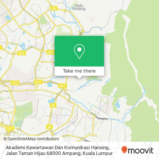 Akademi Kewartawan Dan Komunikasi Hanxing, Jalan Taman Hijau 68000 Ampang map