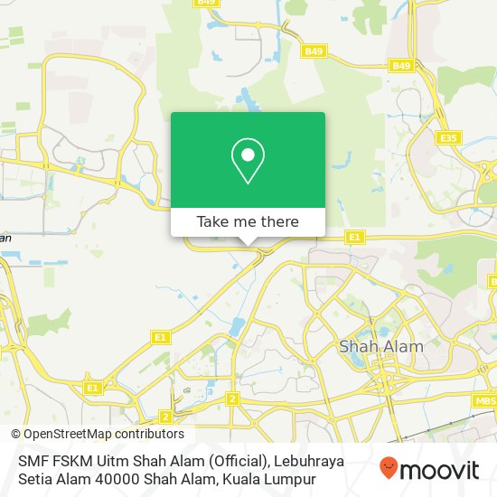 SMF FSKM Uitm Shah Alam (Official), Lebuhraya Setia Alam 40000 Shah Alam map