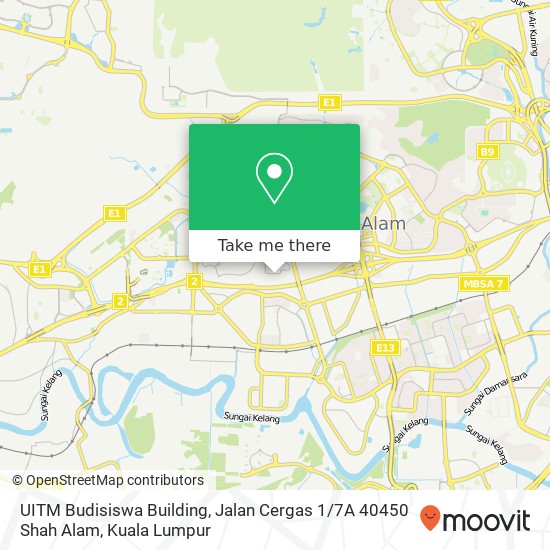 UITM Budisiswa Building, Jalan Cergas 1 / 7A 40450 Shah Alam map