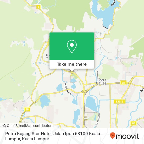 Peta Putra Kajang Star Hotel, Jalan Ipoh 68100 Kuala Lumpur