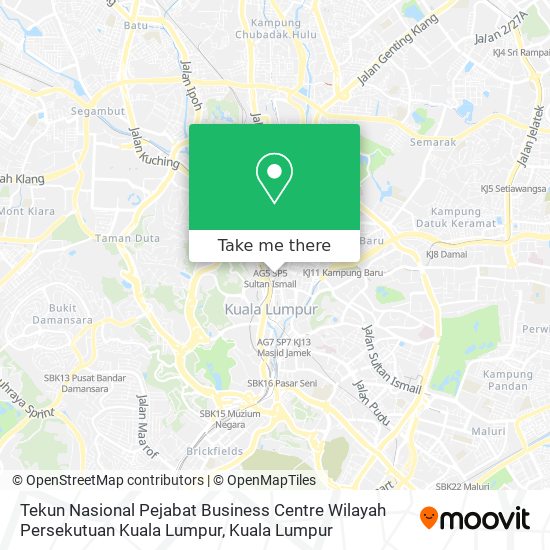 Tekun Nasional Pejabat Business Centre Wilayah Persekutuan Kuala Lumpur map