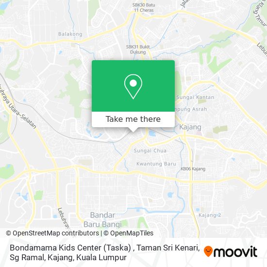 Peta Bondamama Kids Center (Taska) , Taman Sri Kenari, Sg Ramal, Kajang