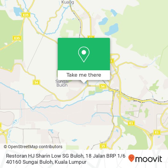 Peta Restoran HJ Sharin Low SG Buloh, 18 Jalan BRP 1 / 6 40160 Sungai Buloh