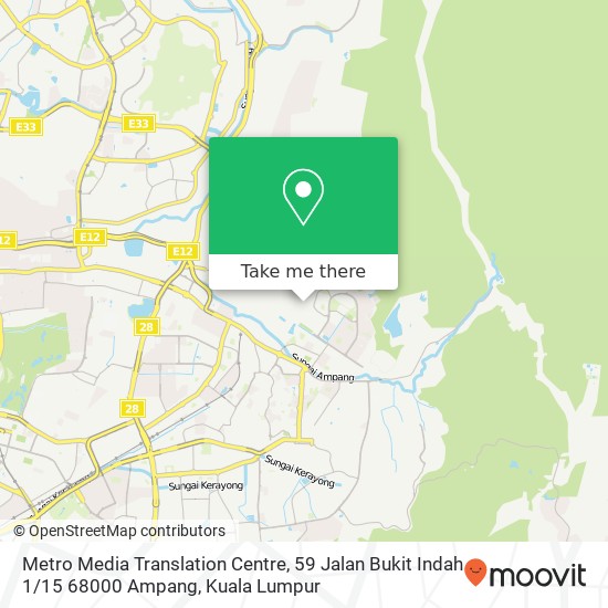 Metro Media Translation Centre, 59 Jalan Bukit Indah 1 / 15 68000 Ampang map