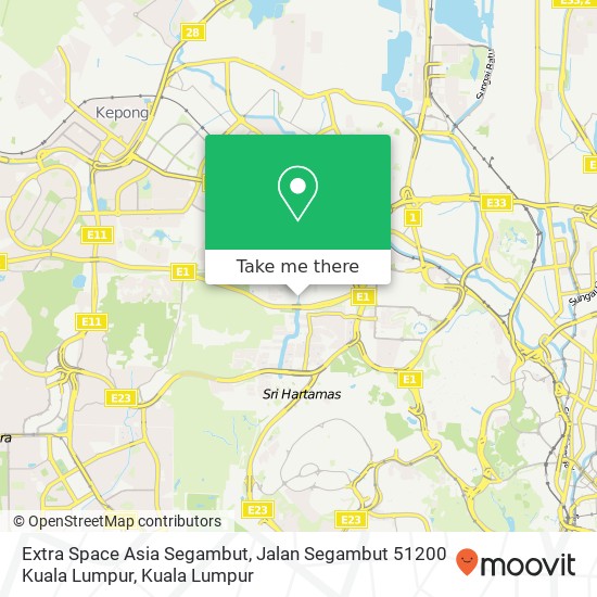 Extra Space Asia Segambut, Jalan Segambut 51200 Kuala Lumpur map