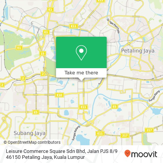 Peta Leisure Commerce Square Sdn Bhd, Jalan PJS 8 / 9 46150 Petaling Jaya