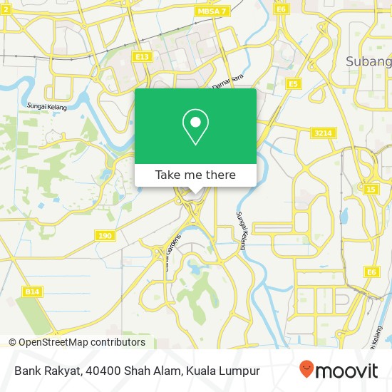 Bank Rakyat, 40400 Shah Alam map
