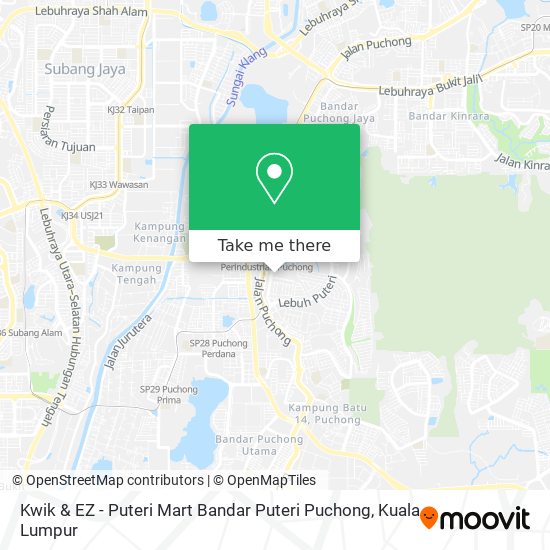 Kwik & EZ - Puteri Mart Bandar Puteri Puchong map