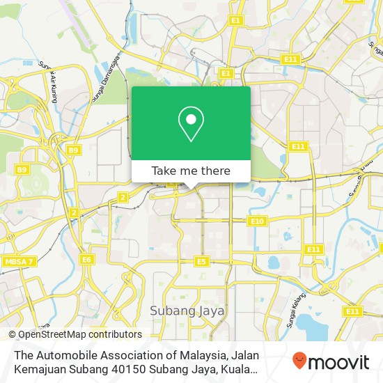 The Automobile Association of Malaysia, Jalan Kemajuan Subang 40150 Subang Jaya map