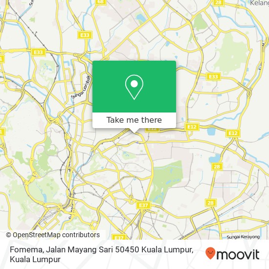 Peta Fomema, Jalan Mayang Sari 50450 Kuala Lumpur