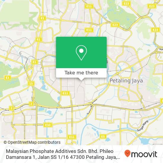 Peta Malaysian Phosphate Additives Sdn. Bhd. Phileo Damansara 1, Jalan SS 1 / 16 47300 Petaling Jaya