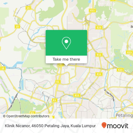 Peta Klinik Nicanor, 46050 Petaling Jaya