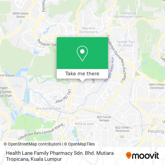 Health Lane Family Pharmacy Sdn. Bhd. Mutiara Tropicana map