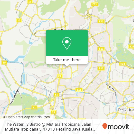 The Waterlily Bistro @ Mutiara Tropicana, Jalan Mutiara Tropicana 3 47810 Petaling Jaya map