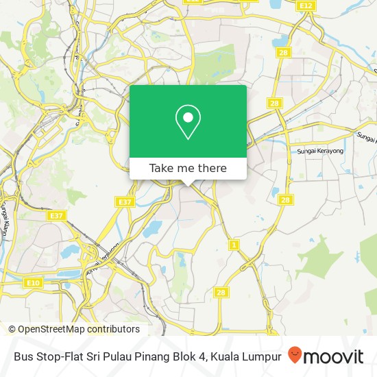 Peta Bus Stop-Flat Sri Pulau Pinang Blok 4