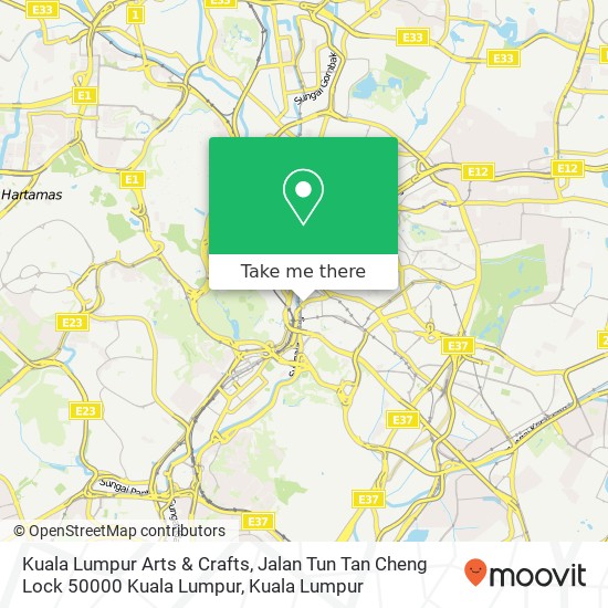 Peta Kuala Lumpur Arts & Crafts, Jalan Tun Tan Cheng Lock 50000 Kuala Lumpur