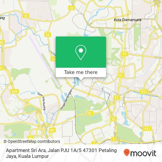 Apartment Sri Ara, Jalan PJU 1A / 5 47301 Petaling Jaya map