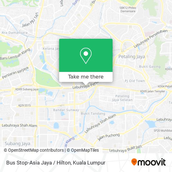 Bus Stop-Asia Jaya / Hilton map