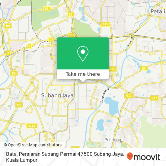 Bata, Persiaran Subang Permai 47500 Subang Jaya map