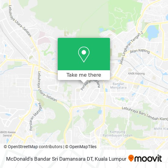Peta McDonald's Bandar Sri Damansara DT