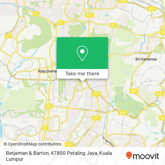 Peta Betjeman & Barton, 47800 Petaling Jaya