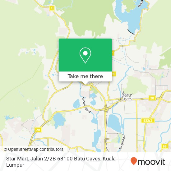 Peta Star Mart, Jalan 2 / 2B 68100 Batu Caves