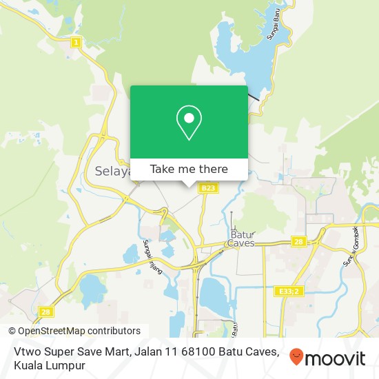 Vtwo Super Save Mart, Jalan 11 68100 Batu Caves map