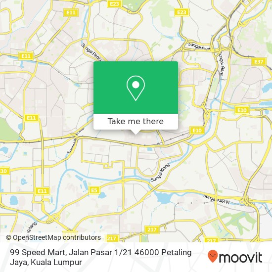 99 Speed Mart, Jalan Pasar 1 / 21 46000 Petaling Jaya map